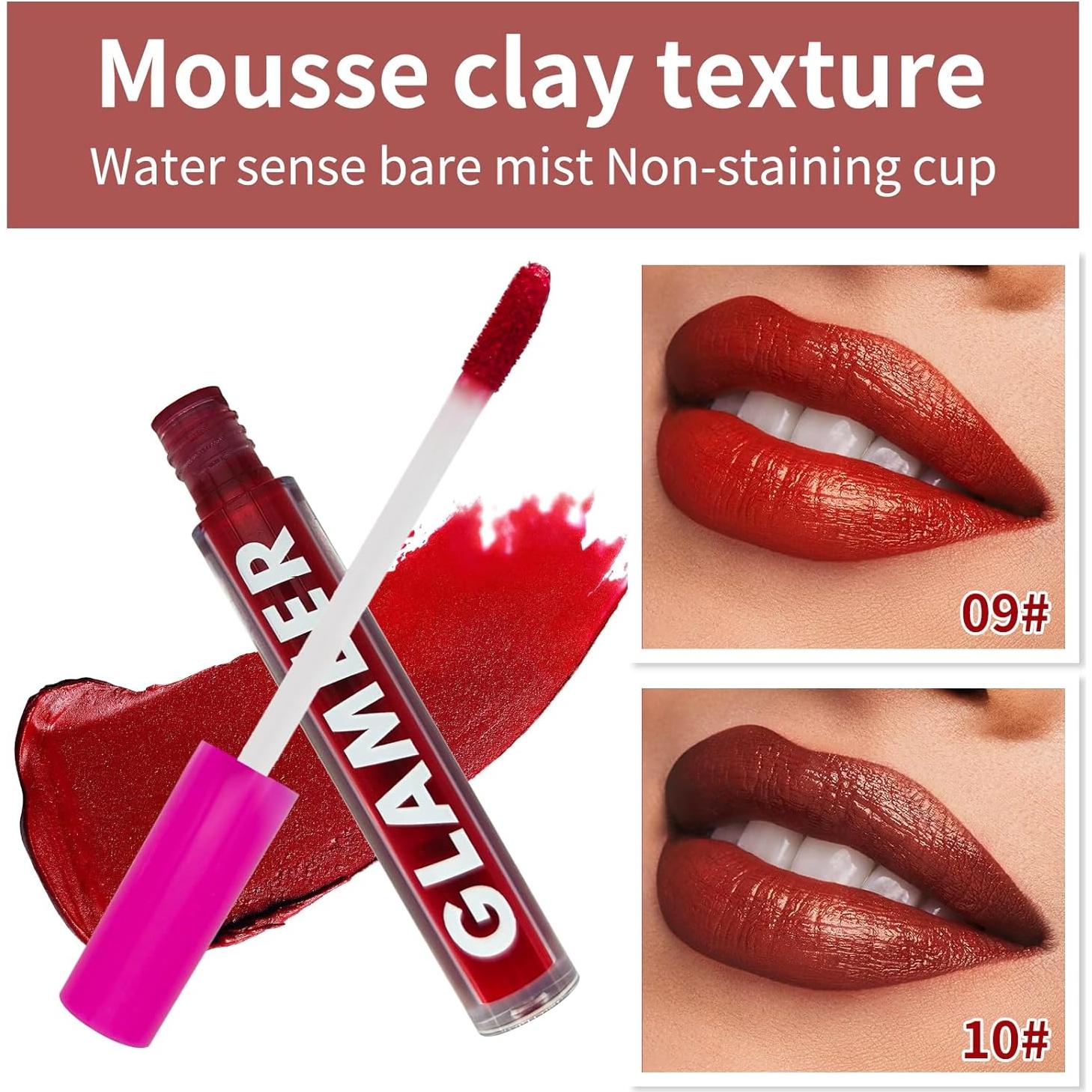 Set de Labiales Líquidos Mate GLAMEER, 10 Colores, Impermeable