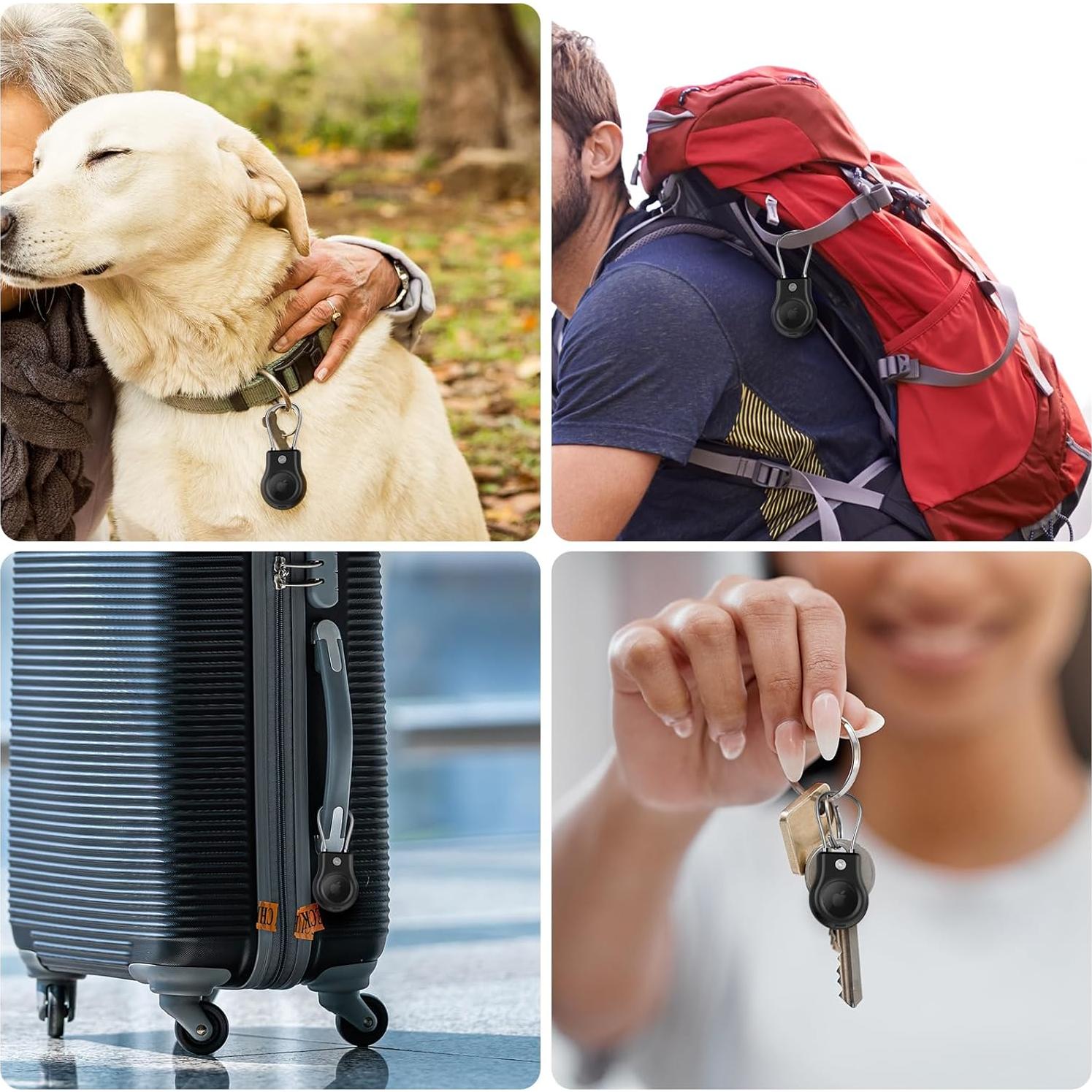 Soporte FlyCoco para Apple AirTag - 2 Piezas, Negro