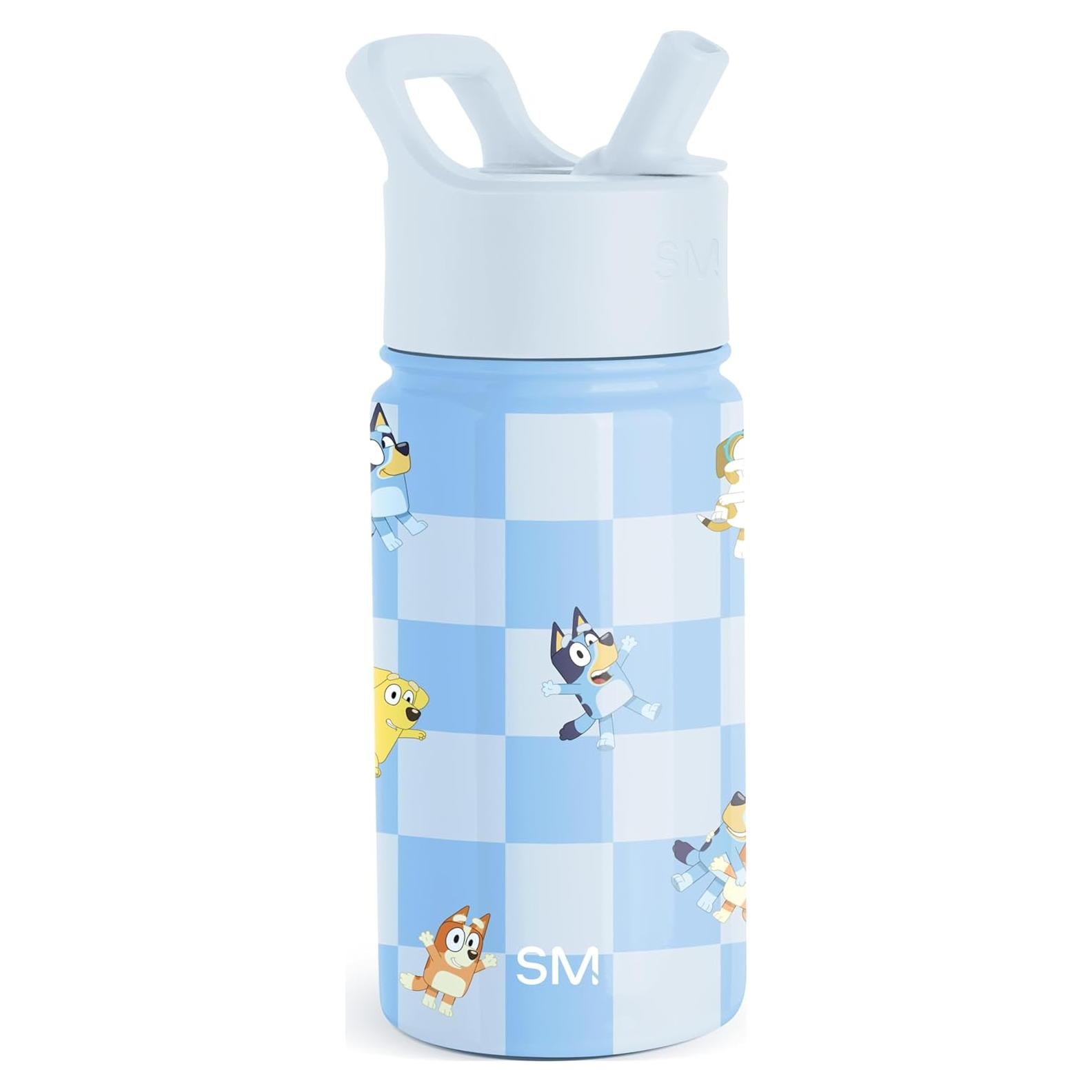 Botella de Agua Aislada Simple Modern 400ml Bluey Checkmate