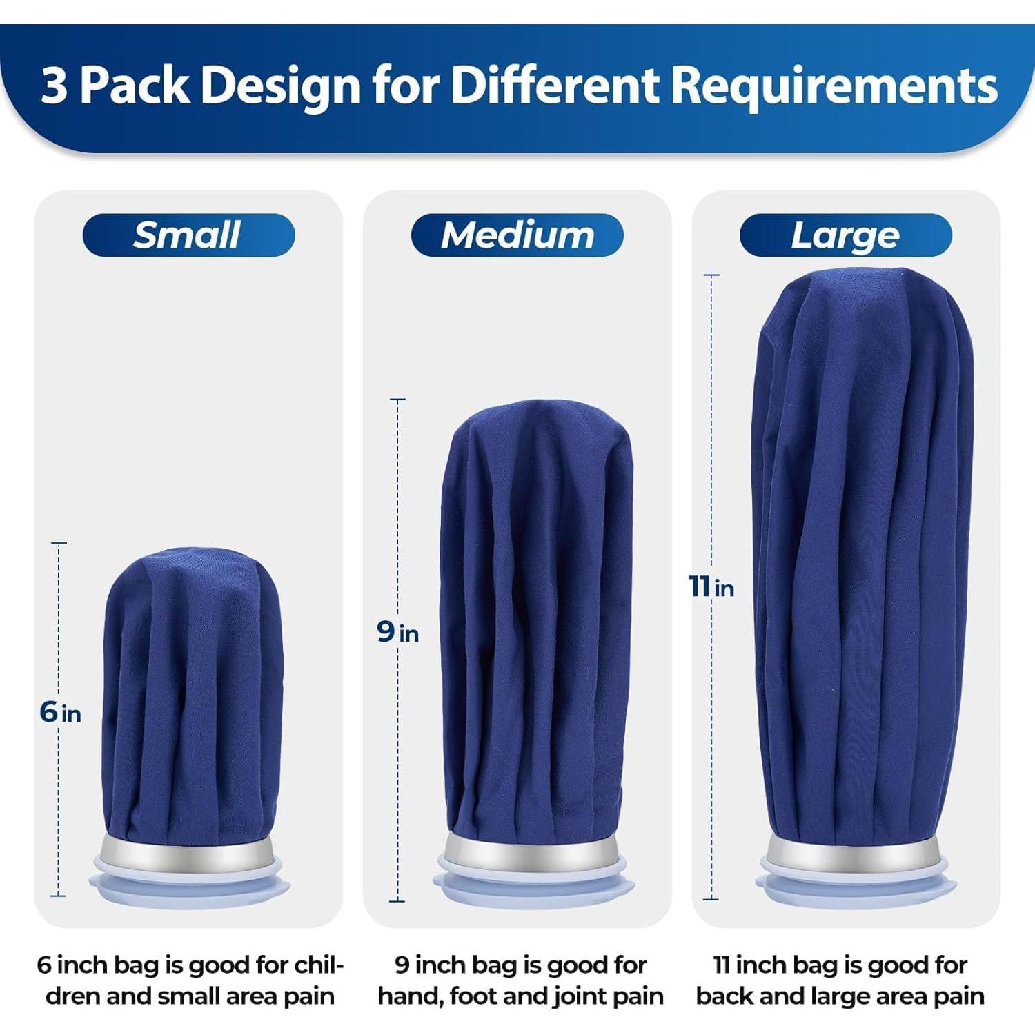 Bolsas de Hielo Reutilizables Ohuhu 3 Tamaños Alivio Dolor