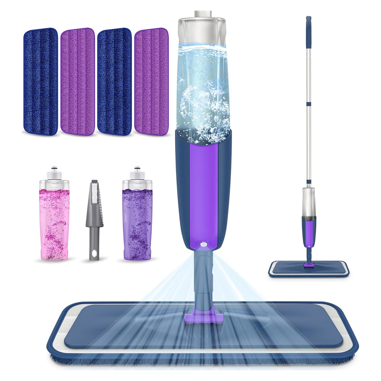 Mopa Spray MEXERRIS con 4 Paños Microfibra y 2 Botellas