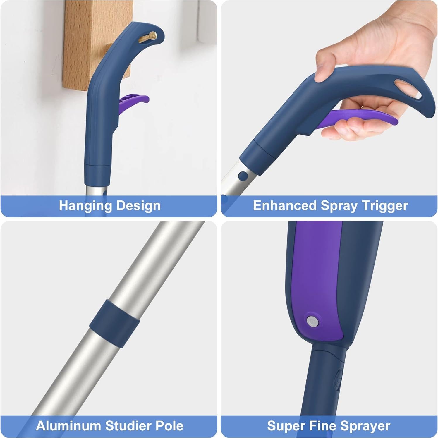 Mopa Spray MEXERRIS con 4 Paños Microfibra y 2 Botellas