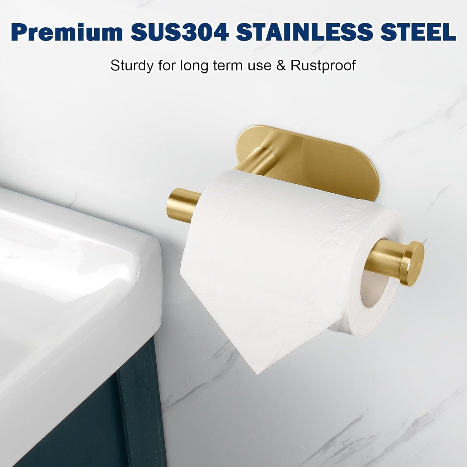 Soporte de Papel Higiénico NearMoon Autoadhesivo Acero Inoxidable