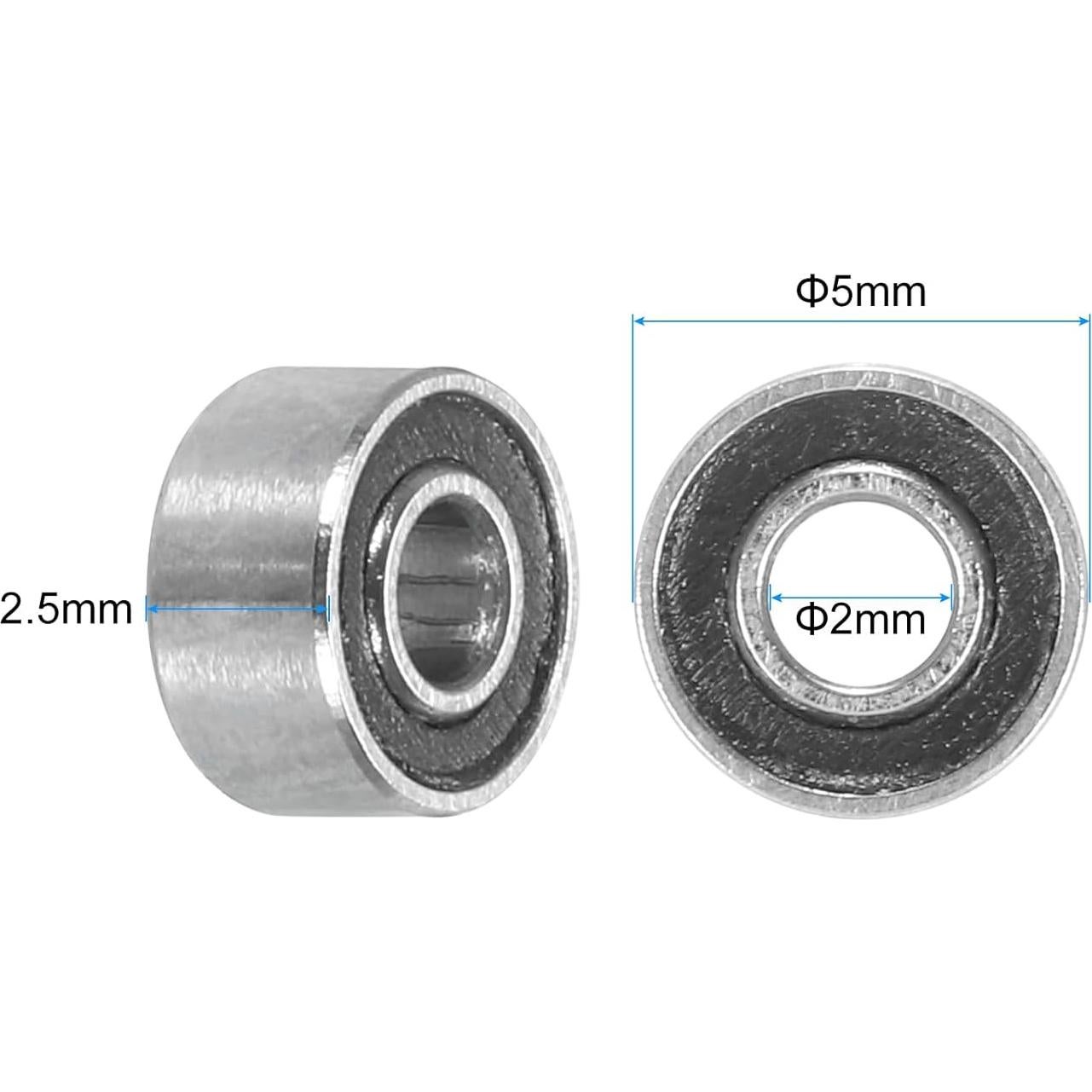Rodamientos de Bolas Doble Sellados uxcell 2x5x2.5mm P6