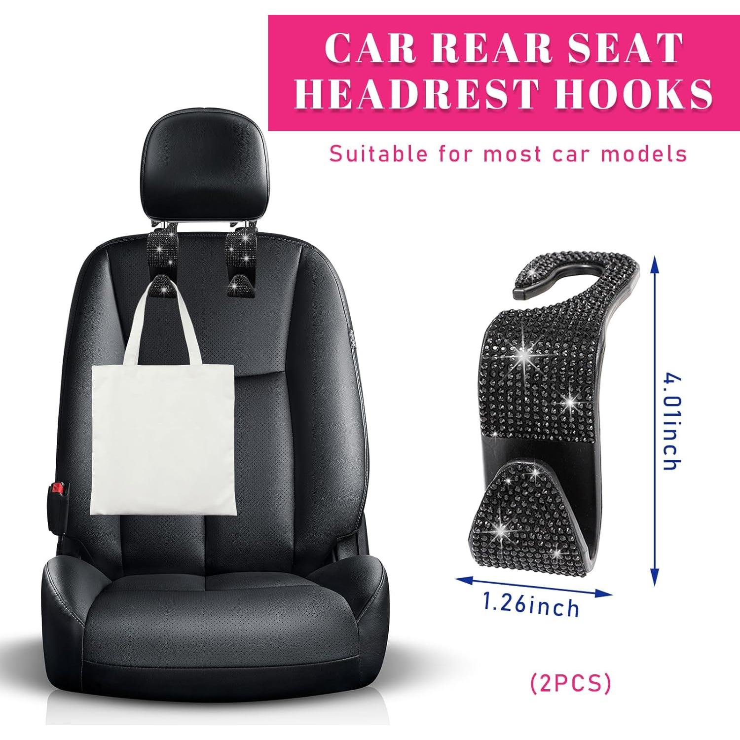 Ganchos para Reposacabezas de Coche Augeny 2 PCS Negro Brillantes