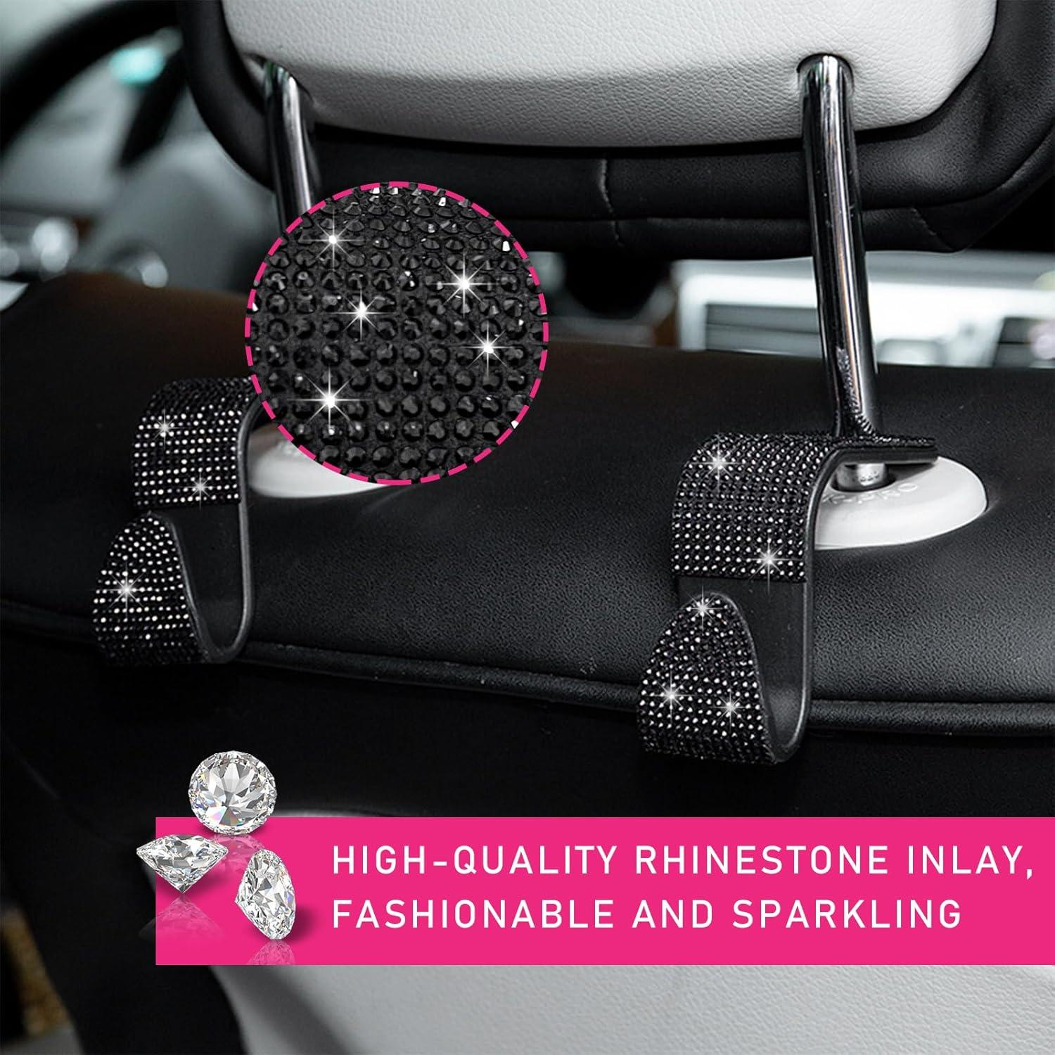 Ganchos para Reposacabezas de Coche Augeny 2 PCS Negro Brillantes