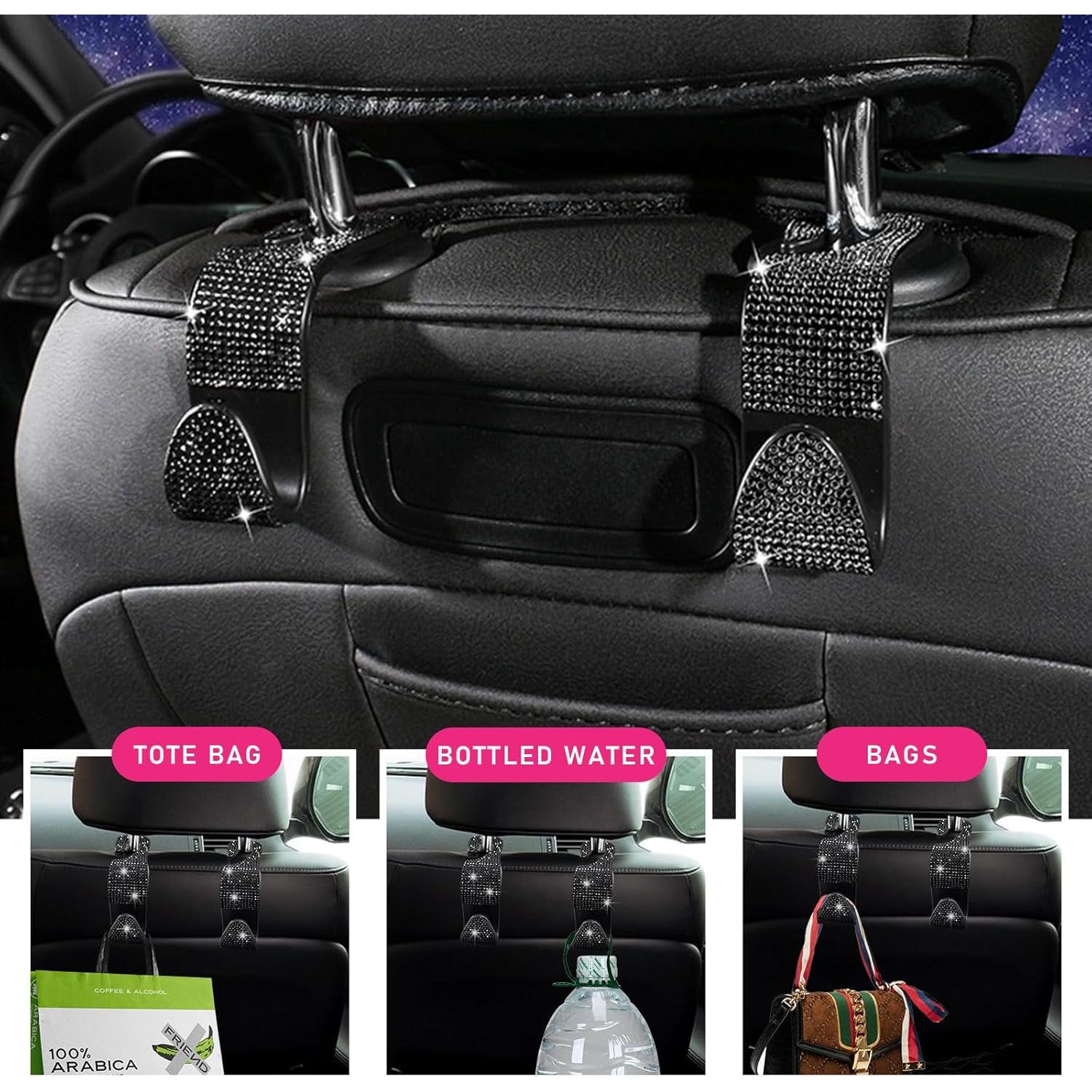 Ganchos para Reposacabezas de Coche Augeny 2 PCS Negro Brillantes