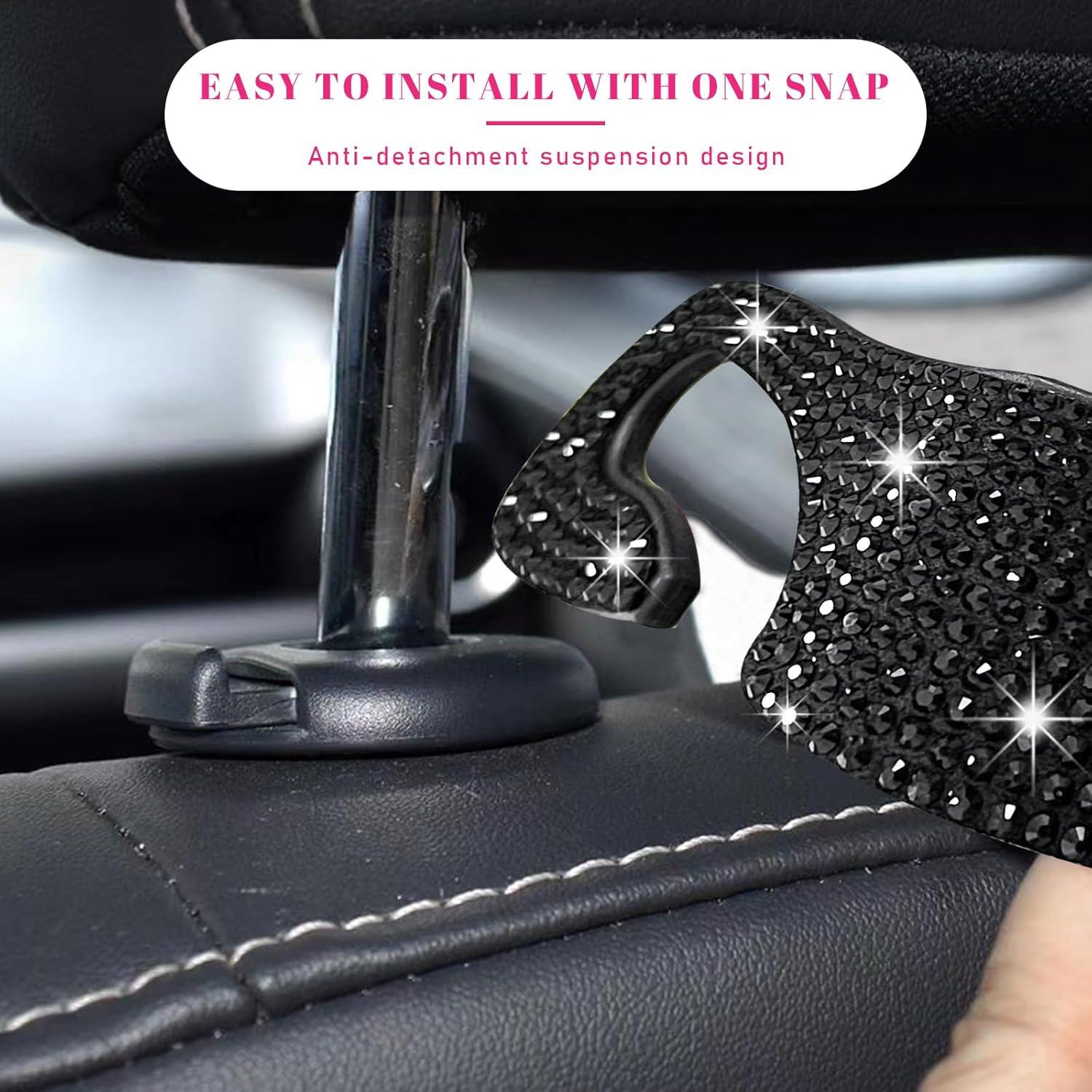 Ganchos para Reposacabezas de Coche Augeny 2 PCS Negro Brillantes