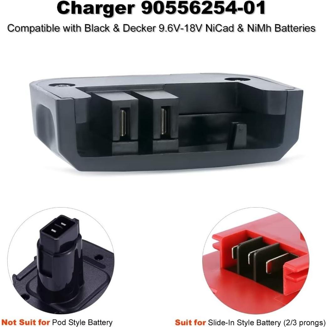 Cargador de Batería Multi Volt Biswaye 9.6V-18V Black & Decker