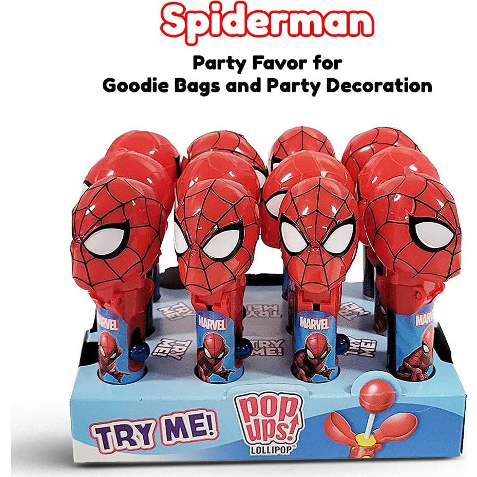 Soportes Lollipop Pop Ups! Spiderman - 12 Dulces Individuales
