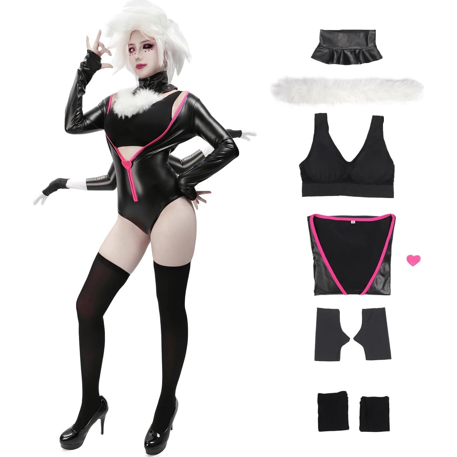DAZCOS Traje de Cosplay Mono Negro para Mujeres X-Large