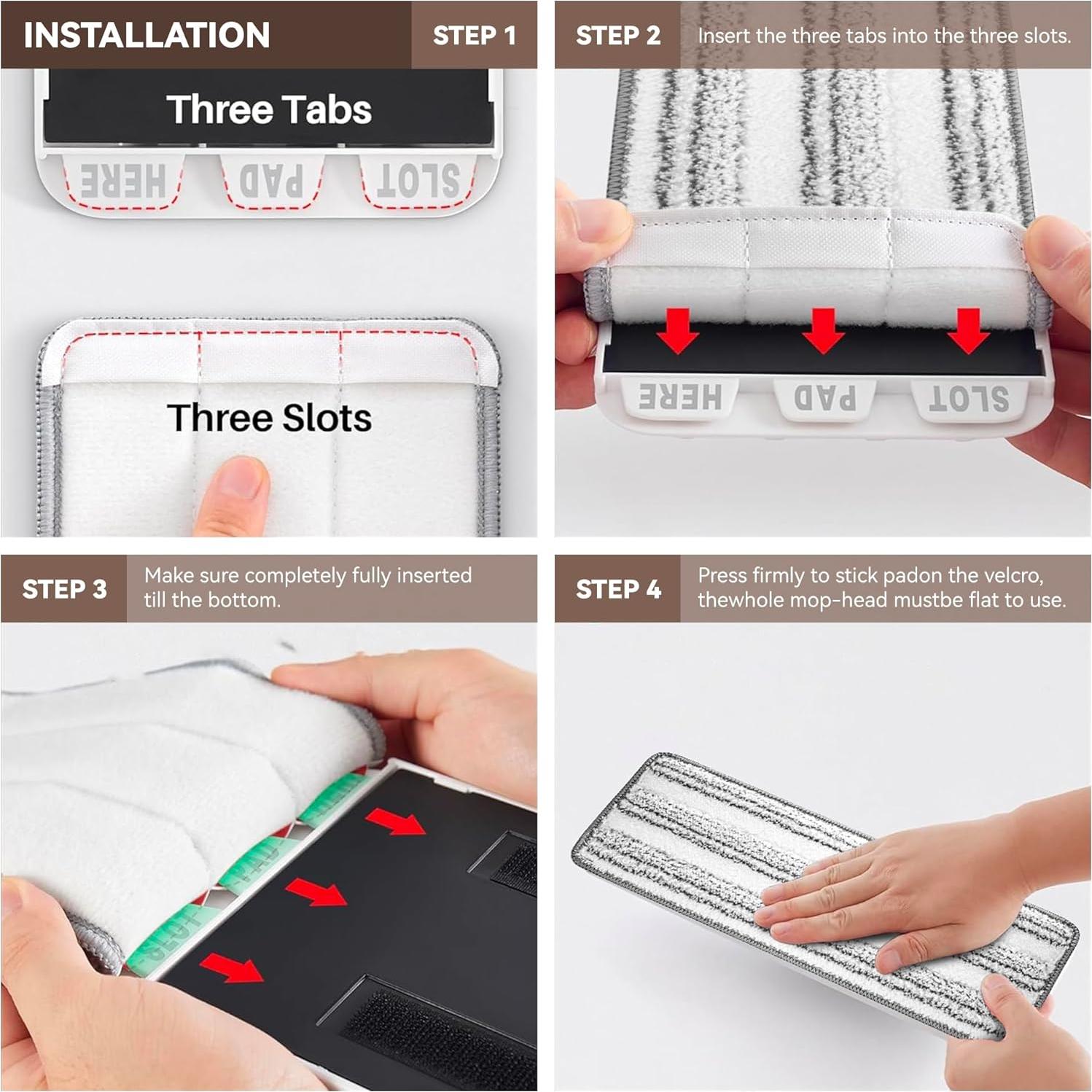 Paños de Mopa de Microfibra 33x12.4 cm Reemplazo Lavable 6 Pzas