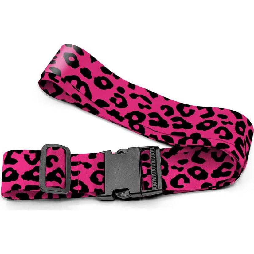 Juego de 2 Correas de Equipaje WIRESTER Leopardo Negro Rosa