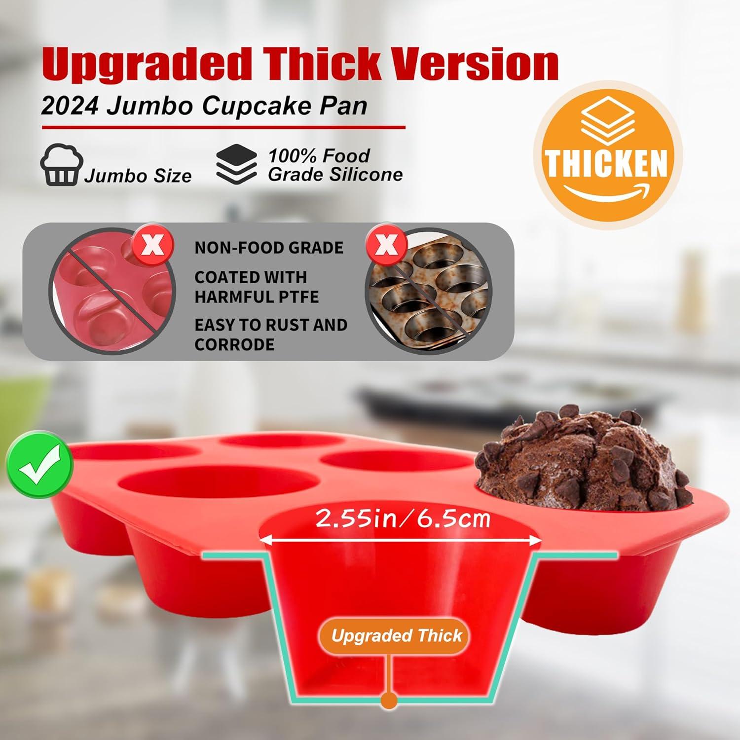 Molde para Muffin Jumbo Keliwa 6 Tazas Silicona Antiadherente