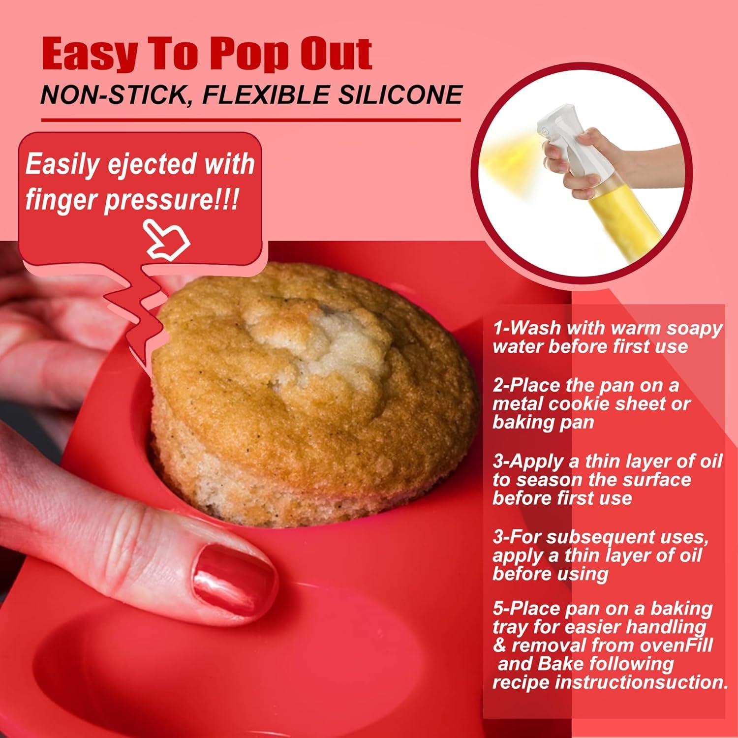 Molde para Muffin Jumbo Keliwa 6 Tazas Silicona Antiadherente