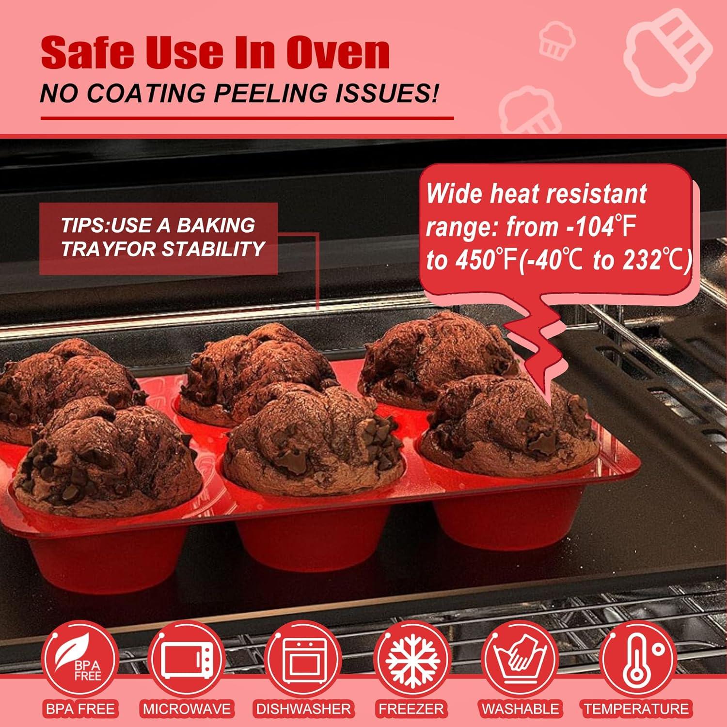 Molde para Muffin Jumbo Keliwa 6 Tazas Silicona Antiadherente