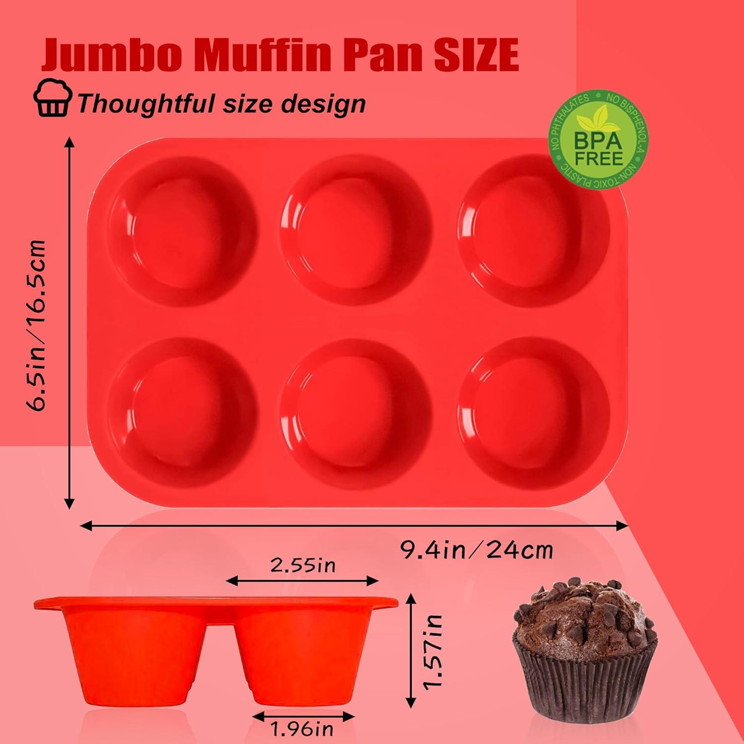 Molde para Muffin Jumbo Keliwa 6 Tazas Silicona Antiadherente