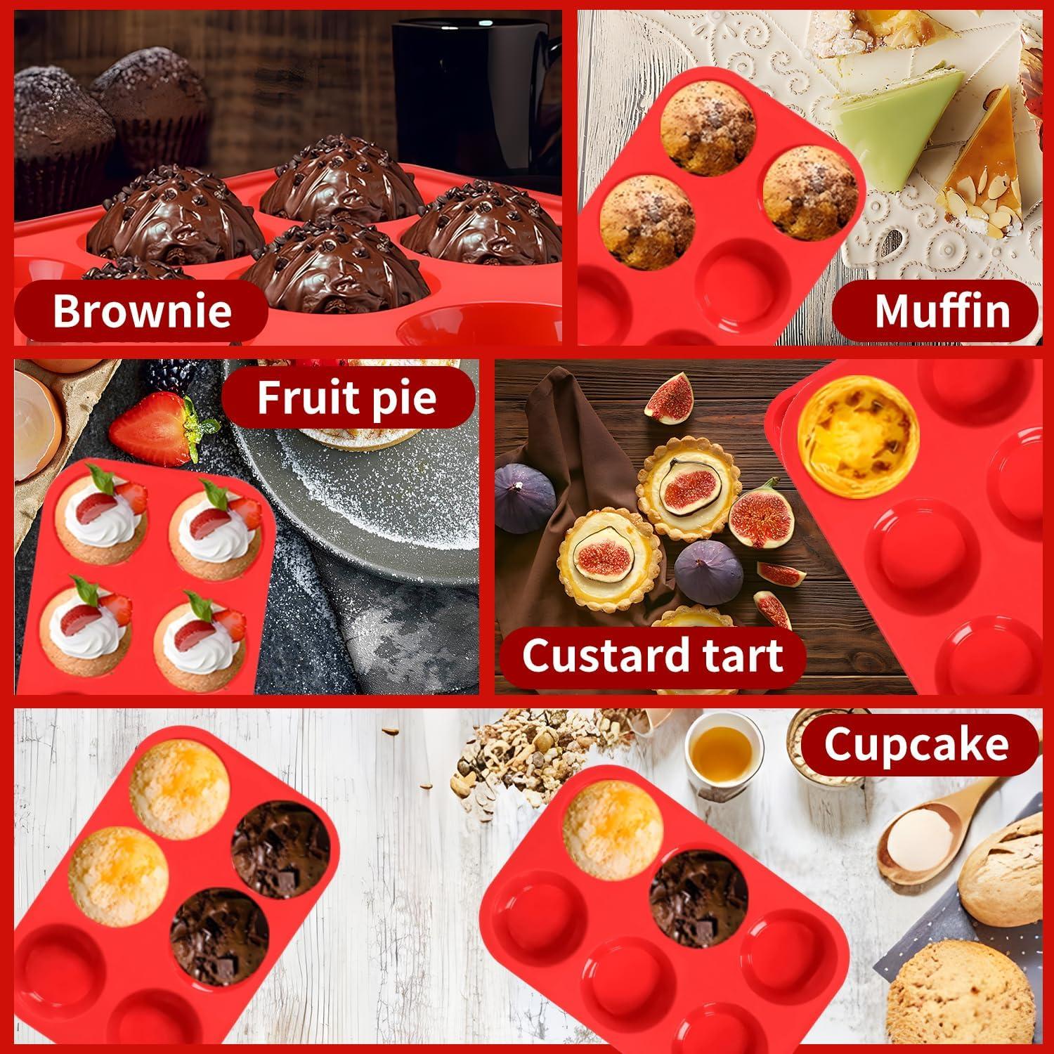 Molde para Muffin Jumbo Keliwa 6 Tazas Silicona Antiadherente