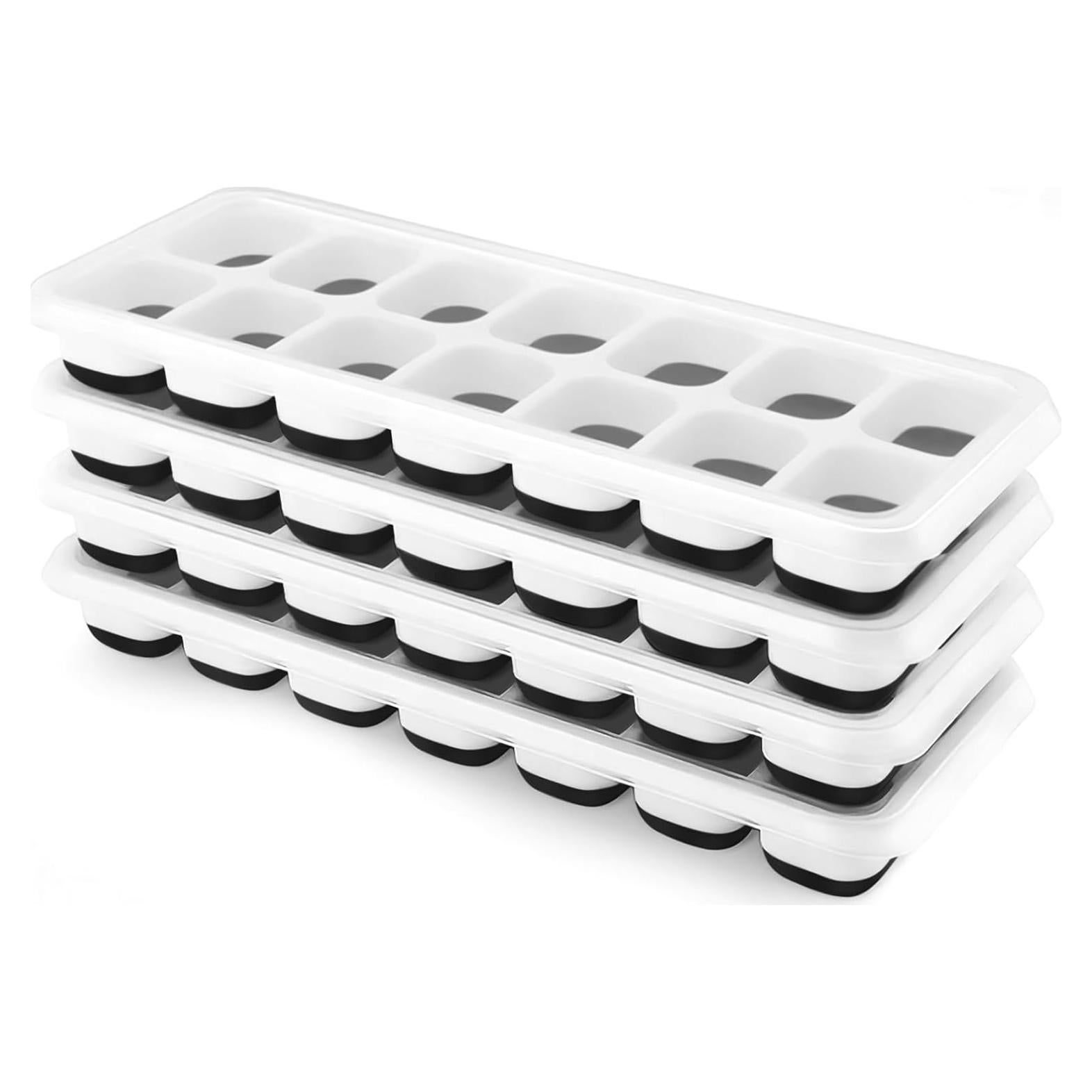 Bandejas de Hielo Airabc 4 Piezas Silicona Flexibles con Tapa