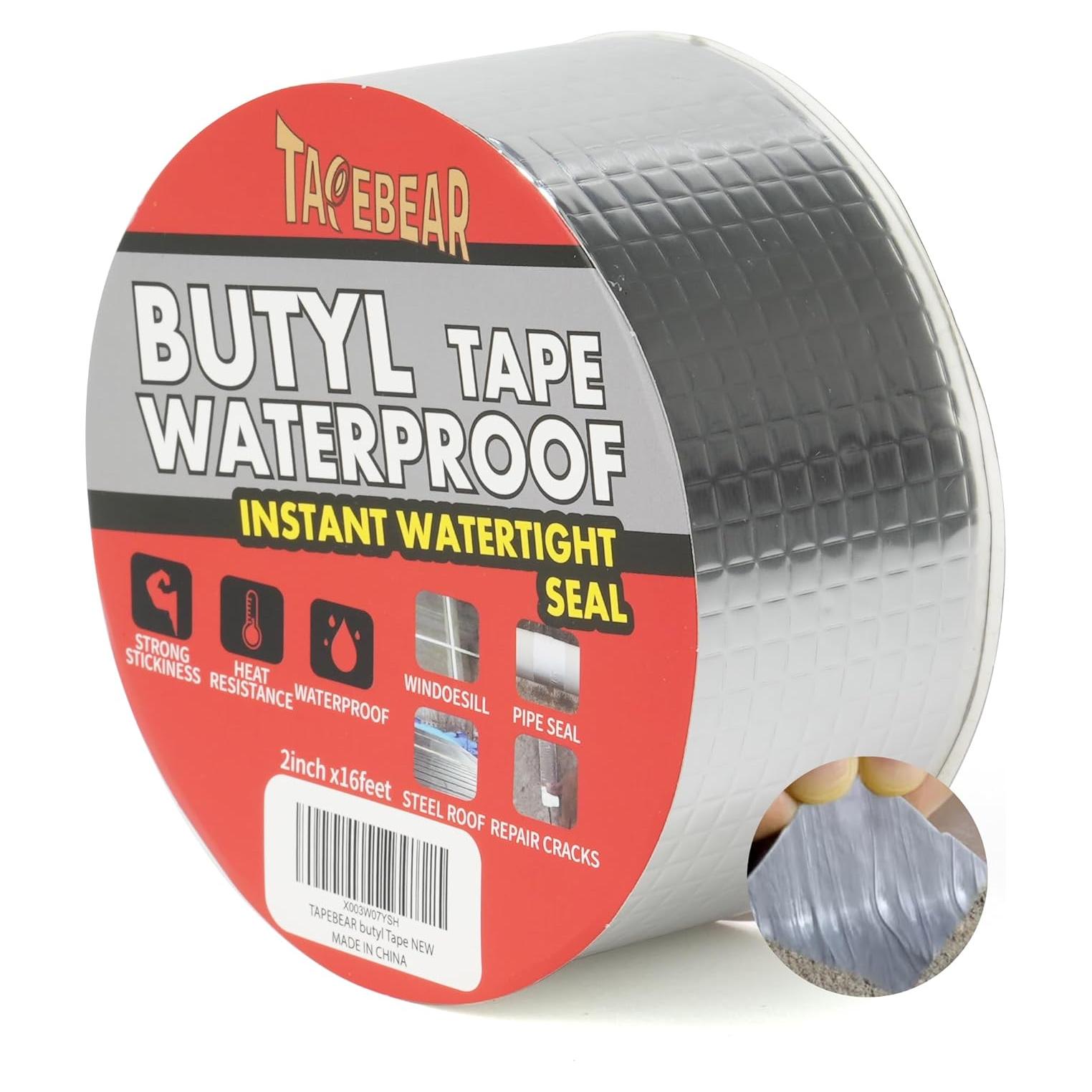 Cinta Butílica Impermeable TAPEBEAR 5cm x 4.88m Alta Resistencia