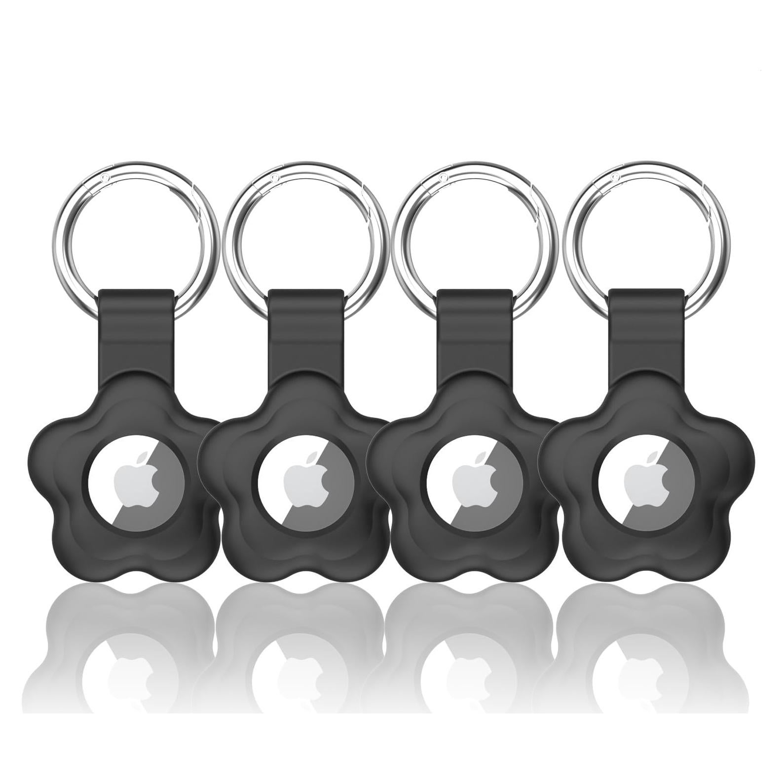 Soporte para AirTag Meokkaebi - Funda de llavero Negro - 4 Unidades