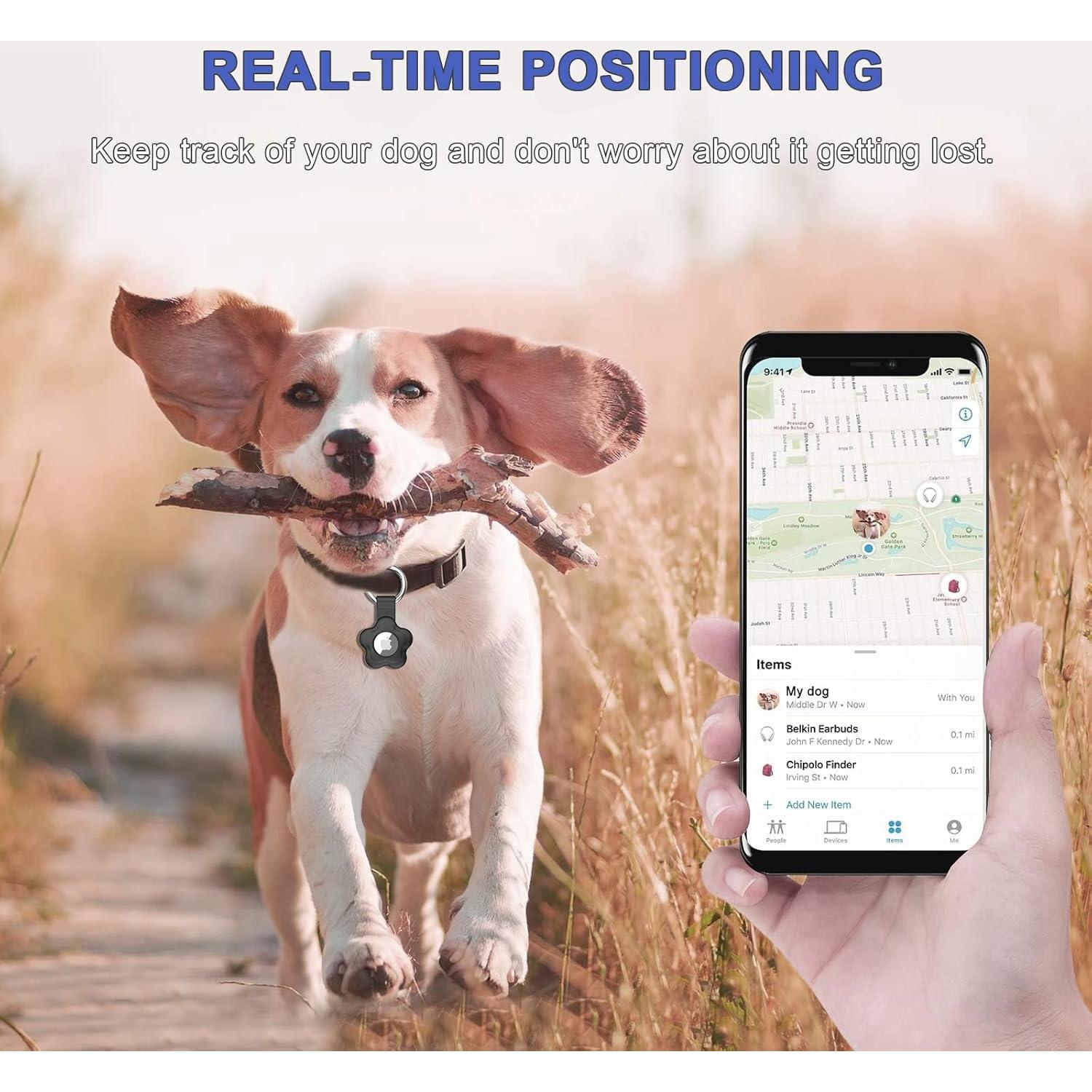 Soporte para AirTag Meokkaebi - Funda de llavero Negro - 4 Unidades