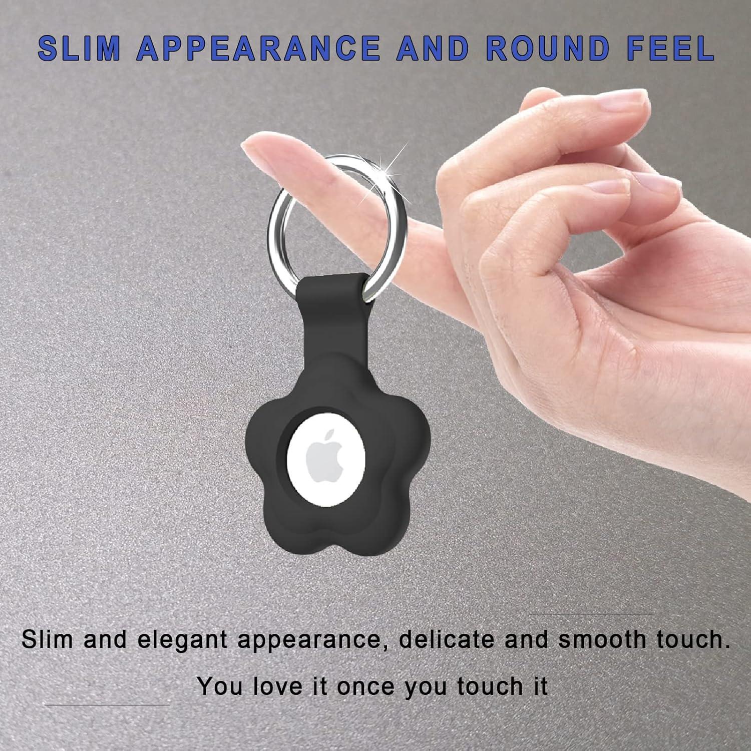 Soporte para AirTag Meokkaebi - Funda de llavero Negro - 4 Unidades