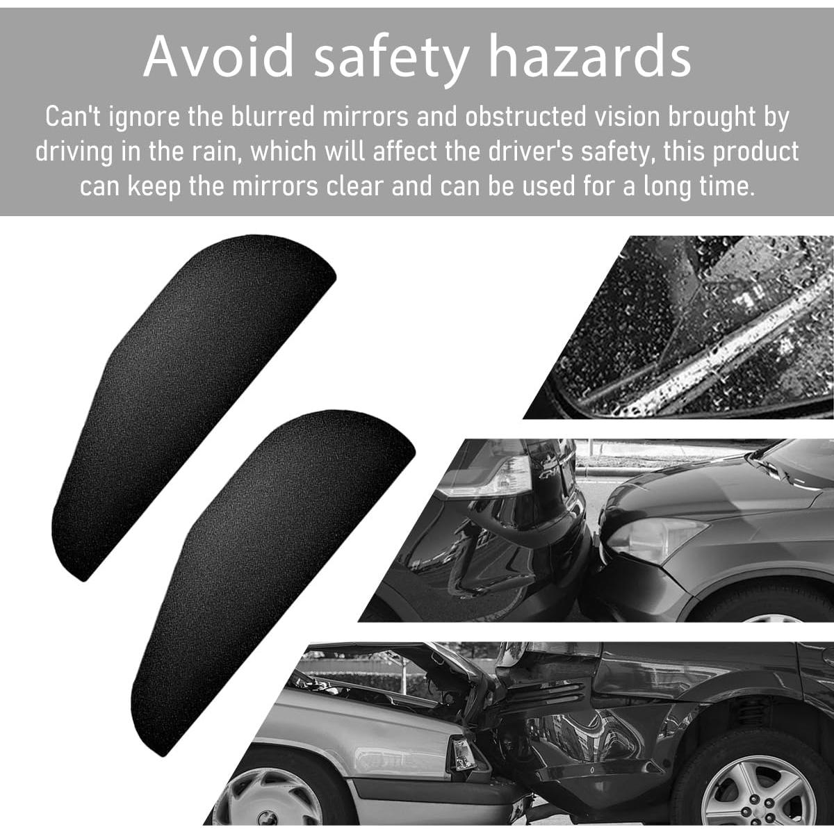 2 PCS Visera de Lluvia Espejo Ceja Wevdn PVC Negro