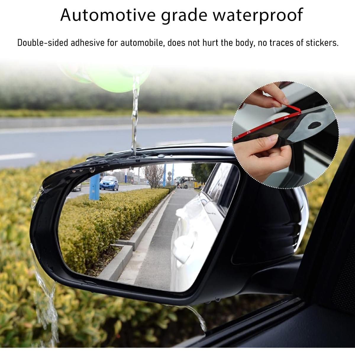 2 PCS Visera de Lluvia Espejo Ceja Wevdn PVC Negro