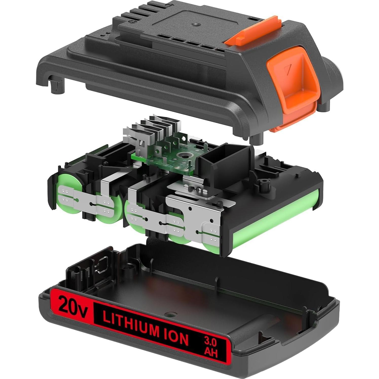 Paquete de 2 Baterías 3.0Ah 20V Litio Black & Decker