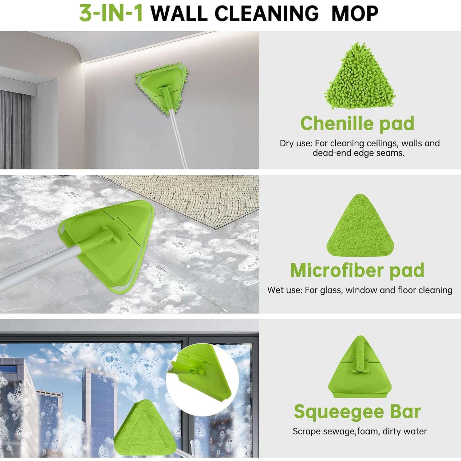 Mopa de limpieza 3 en 1 Bokton con mango ajustable 208 cm