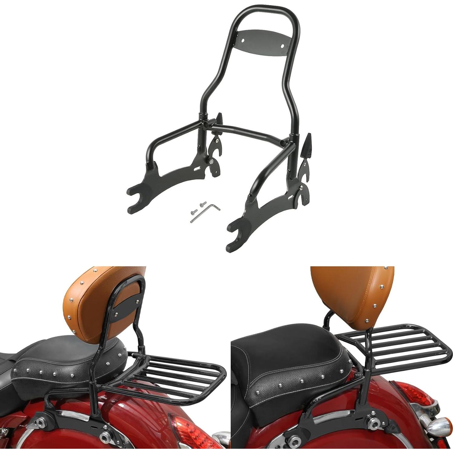 Barra Sissy Trasera TCMT Negra para Indian Chief 2014-2018