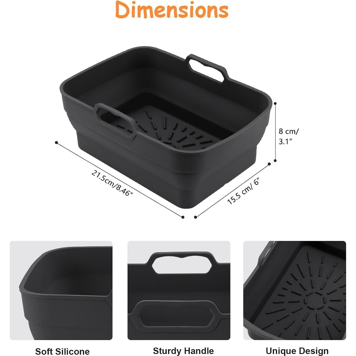 Forros de Silicona Reutilizables para Freidora de Aire 8-10 QT