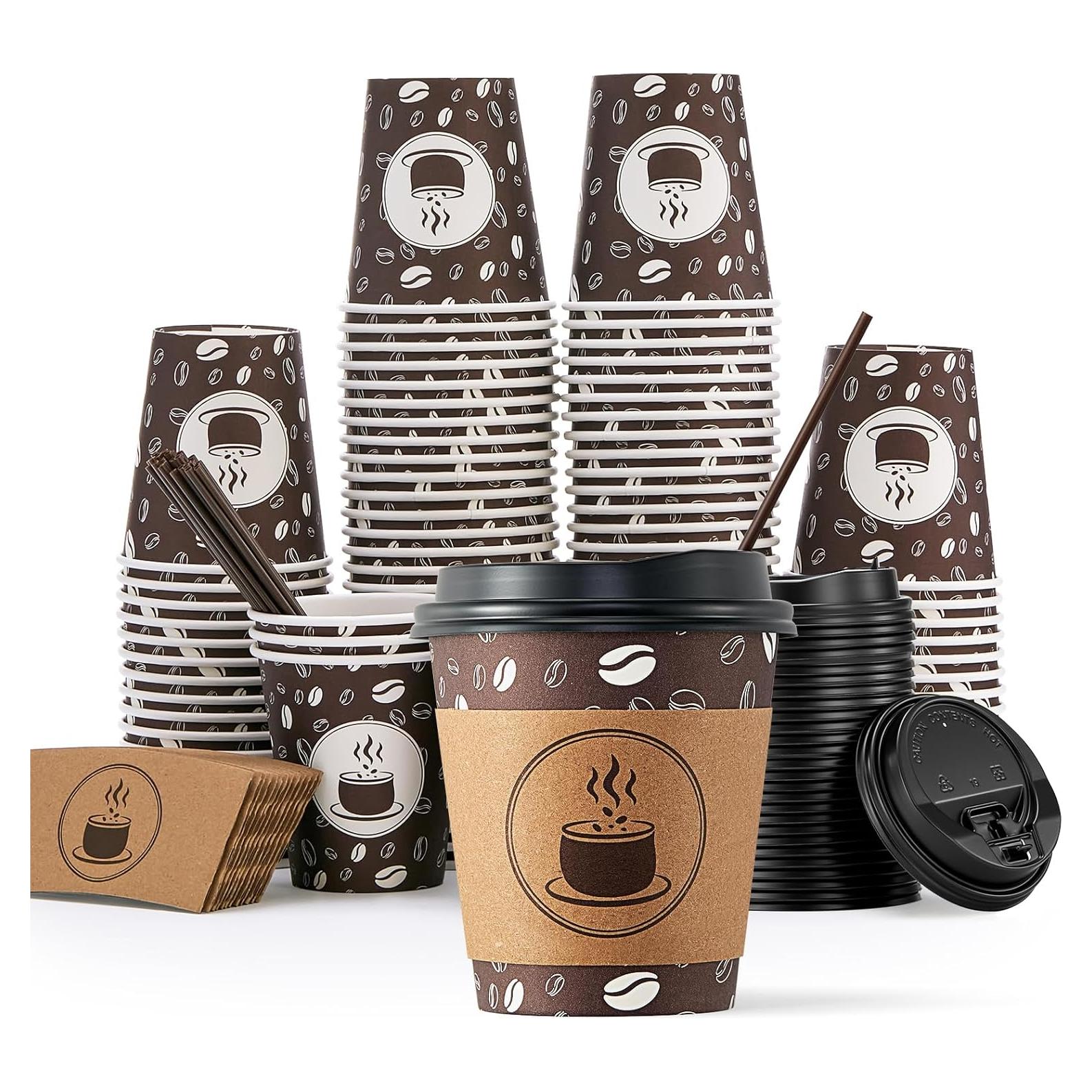 Vasos de Café Desechables FIESTA JOLLY 10oz 100 Unidades