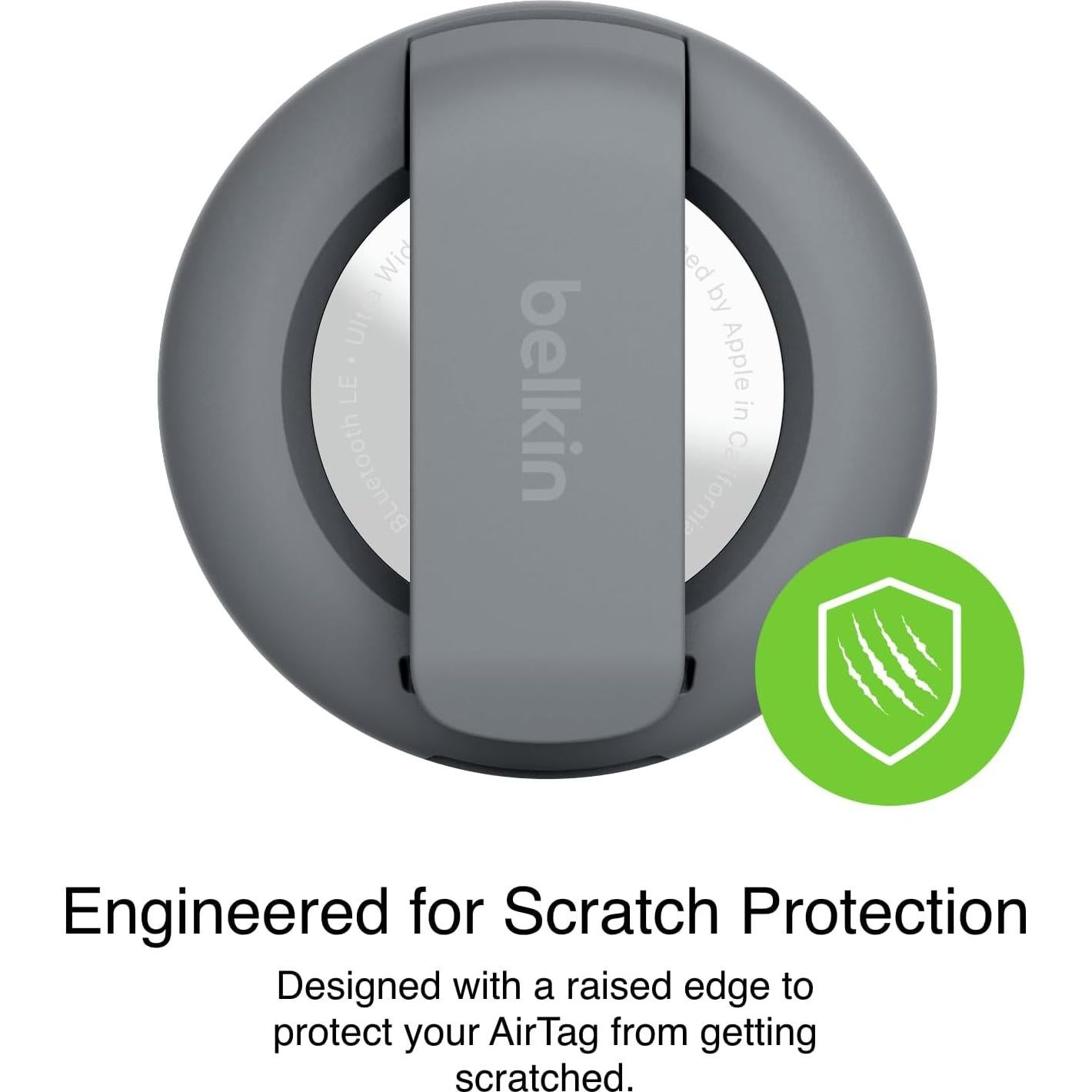Funda Belkin para Apple AirTag con Clip Gris Oscuro - Protección Rayones