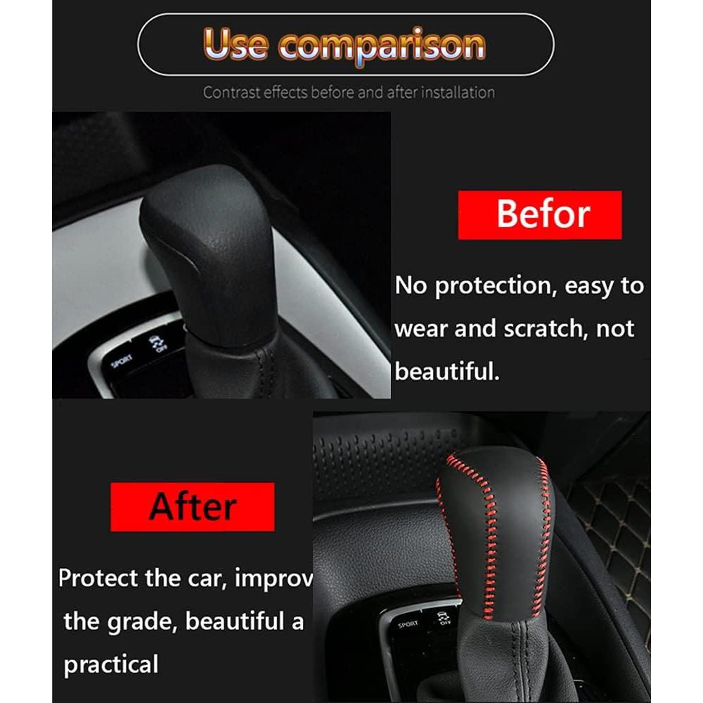 Cubierta de Palanca de Cambios Great-luck de Cuero para Toyota