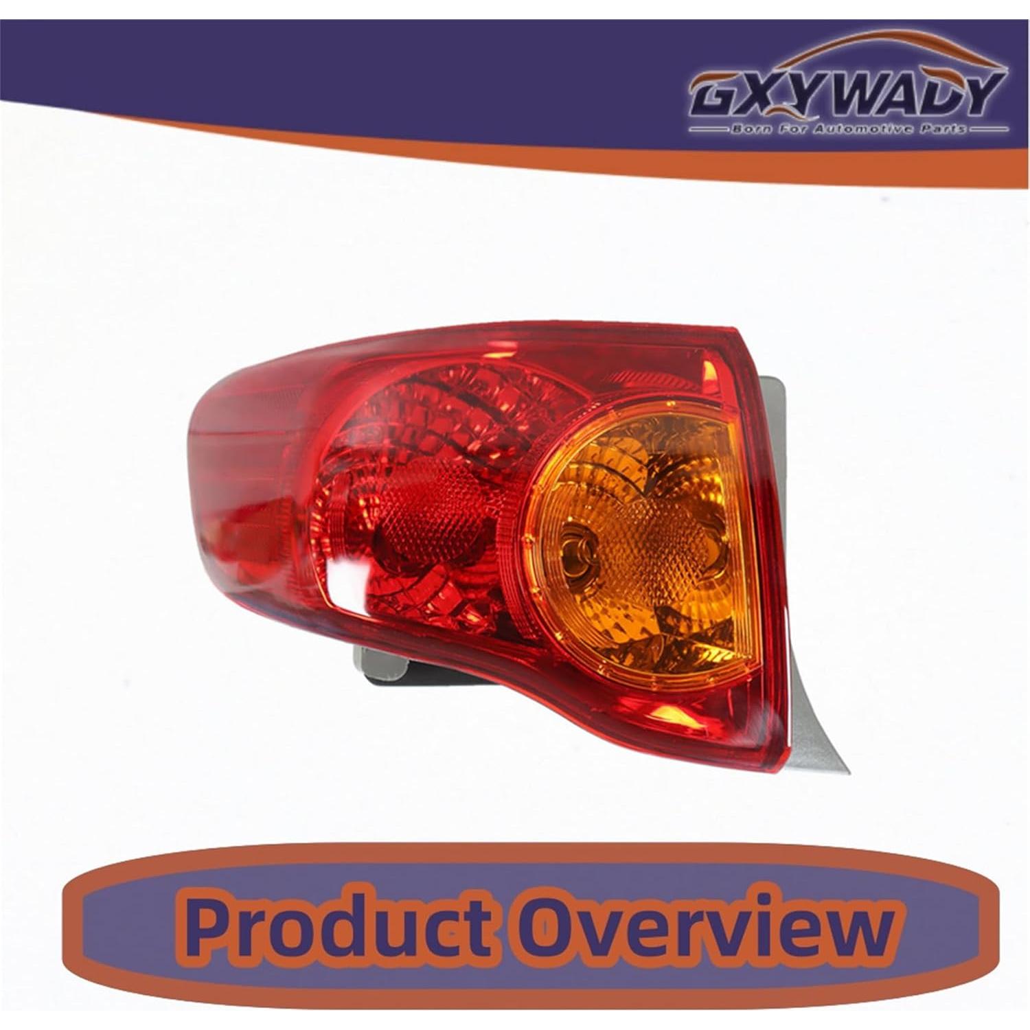Cubierta Luz Trasera Roja GXYWADY Toyota Corolla 2009-2010 Izquierda