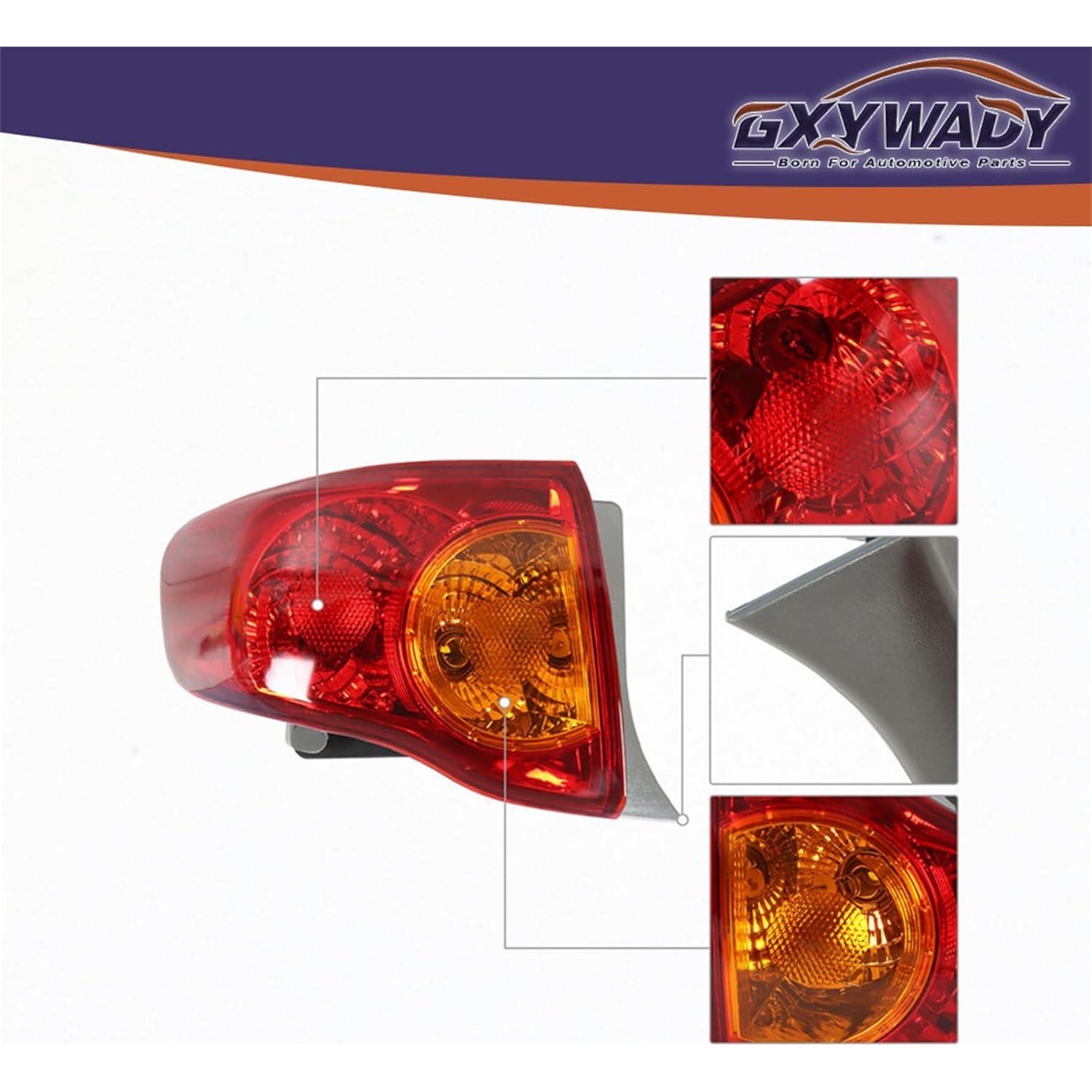 Cubierta Luz Trasera Roja GXYWADY Toyota Corolla 2009-2010 Izquierda