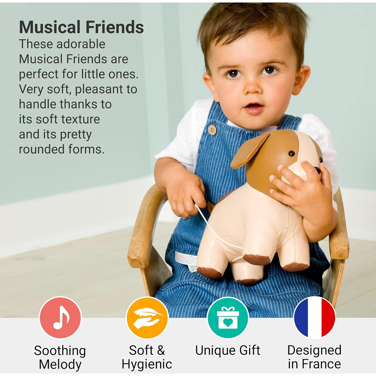 Juguete Musical para Bebés Adrien el Perro - Peluche Suave