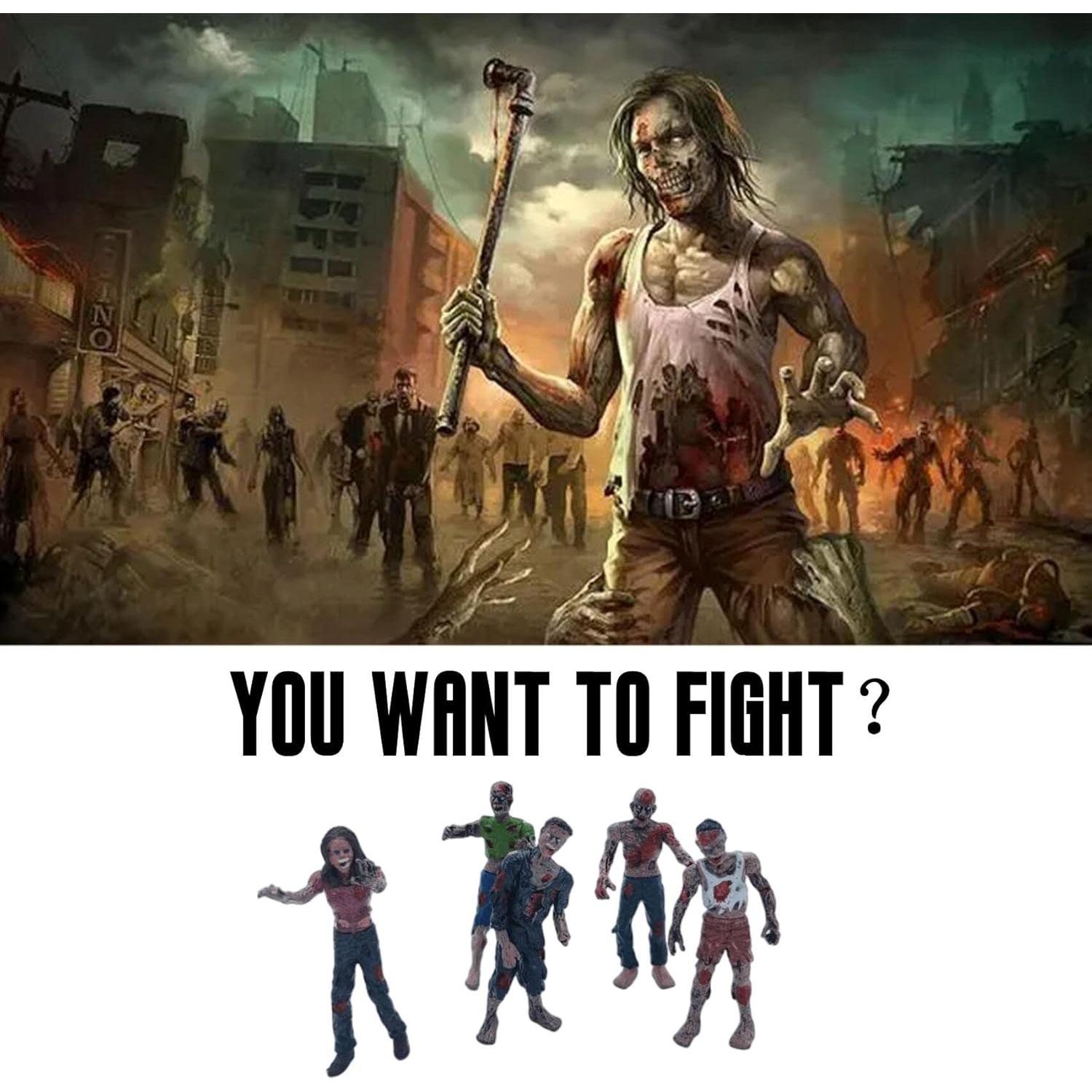 Figuras de Acción IMIREUXY Ejército y Zombis 12PCS Verde