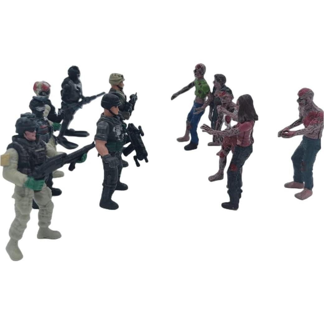 Figuras de Acción IMIREUXY Marines y Zombis 12PCS
