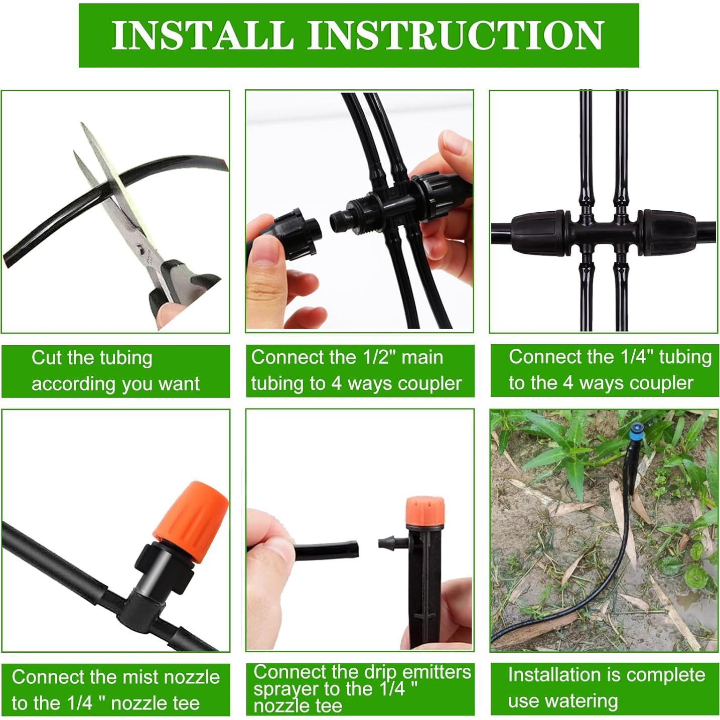 Kit de riego por goteo PRUNkuar 68,58m 159 piezas ajustables