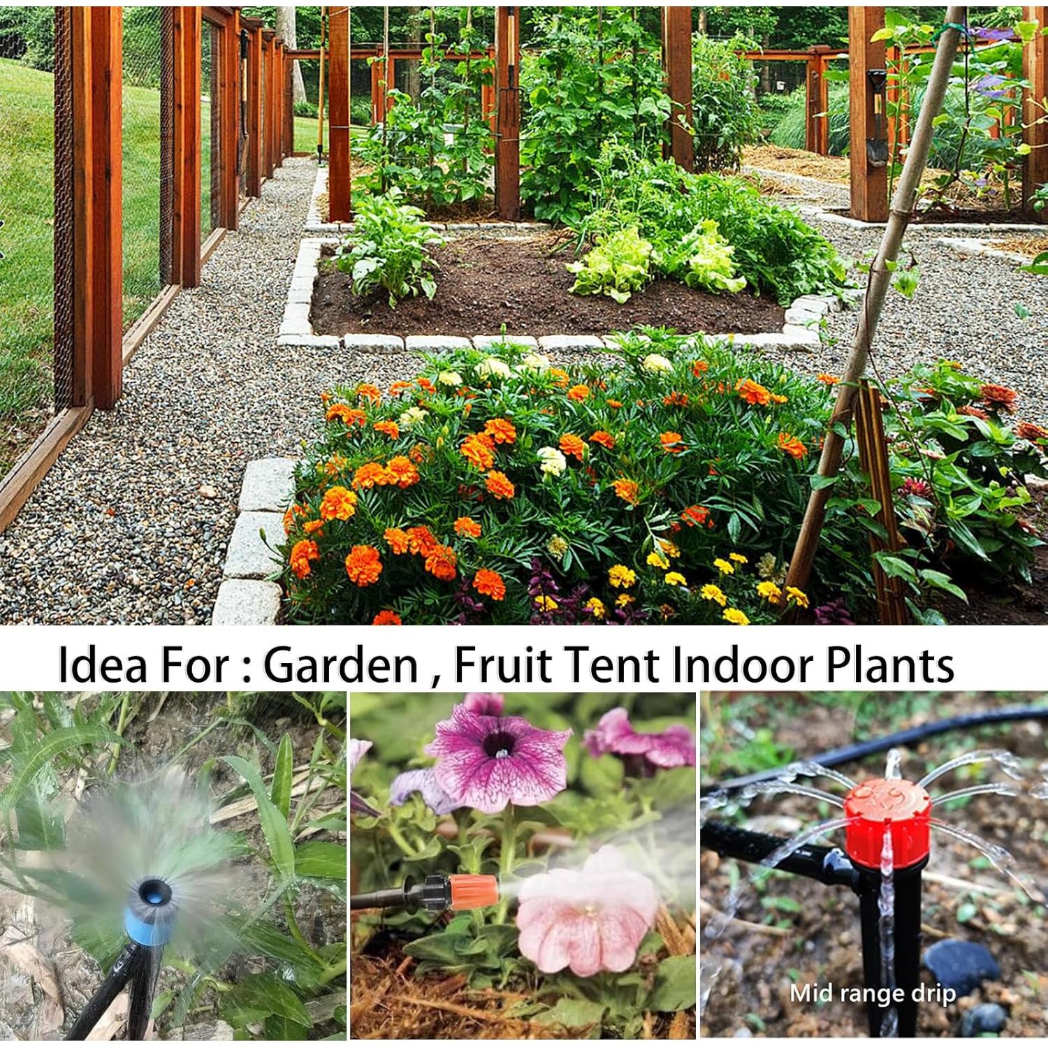 Kit de riego por goteo PRUNkuar 68,58m 159 piezas ajustables