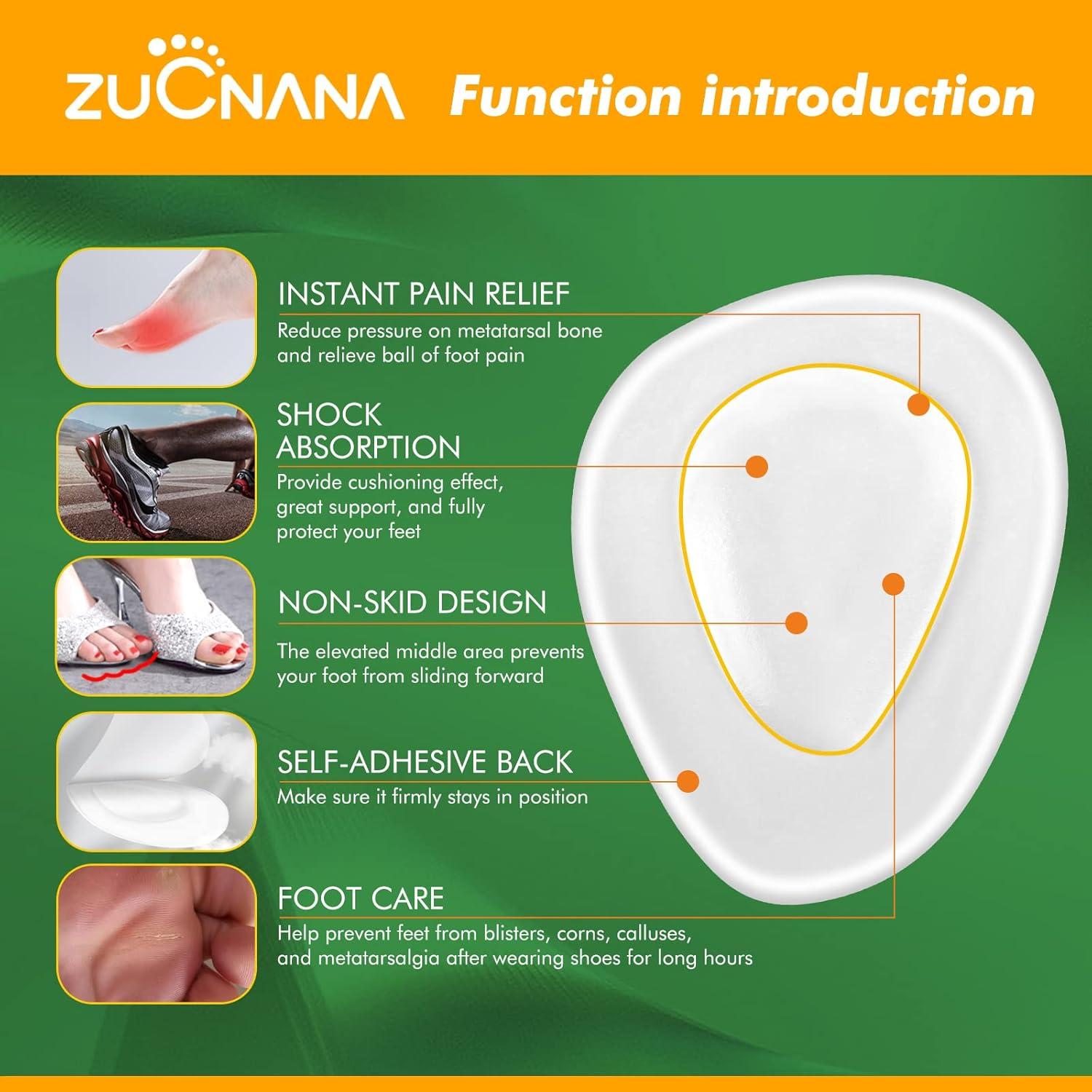 Almohadillas Metatarsales ZUCNANA Gel Antideslizantes 12 Pzas