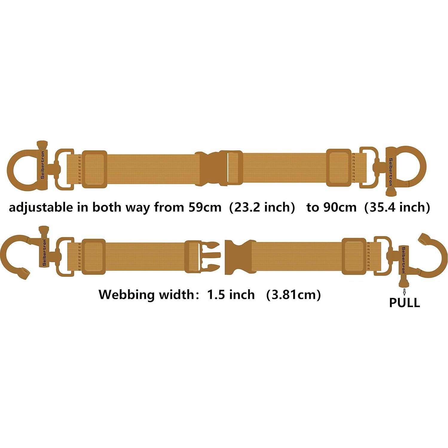 Correa de Equipaje Ajustable Seibertron Negra 59-90 cm