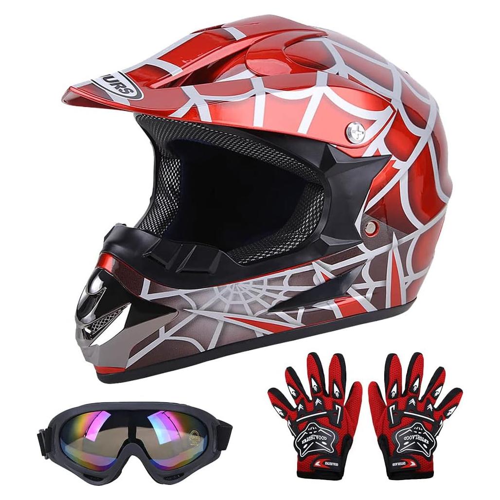 DOT Youth Dirt Bike Helmet for Boys & Girls Ages 5-14, Four Wheeler, Motocross, BMX, MX, UTV, Snowmobile, Go Kart, Racing, Skateboard, Baseball
