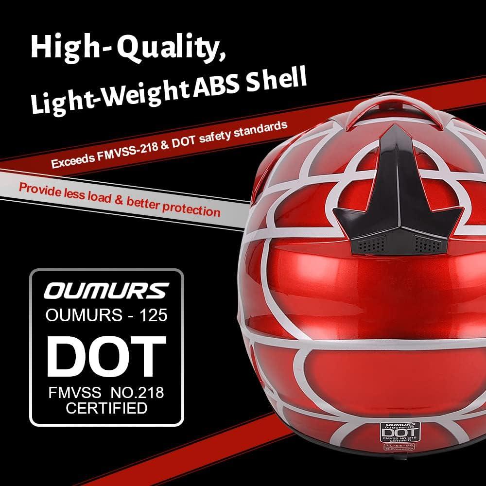 DOT Youth Dirt Bike Helmet for Boys & Girls Ages 5-14, Four Wheeler, Motocross, BMX, MX, UTV, Snowmobile, Go Kart, Racing, Skateboard, Baseball