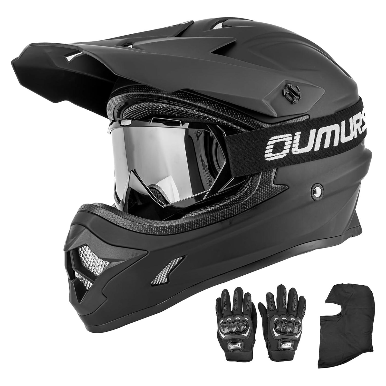 Casco de ATV OUMURS D001TY06331MB con Gafas y Guantes