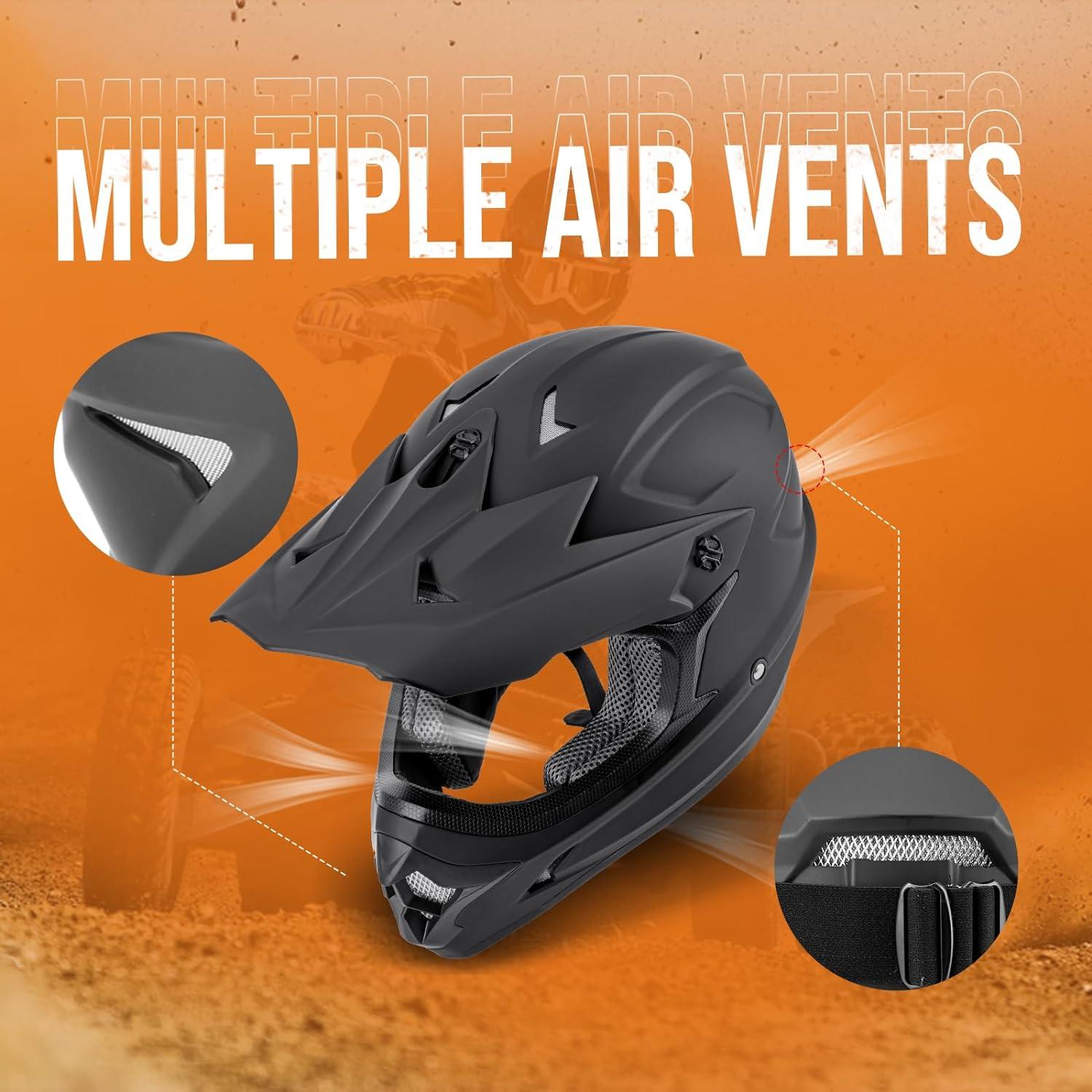 Casco de ATV OUMURS D001TY06331MB con Gafas y Guantes