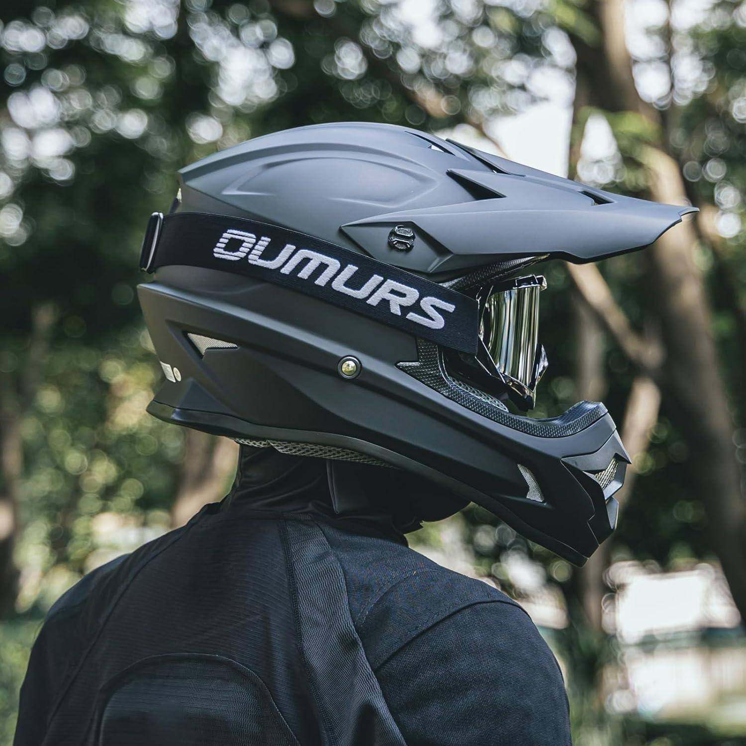 Casco de ATV OUMURS D001TY06331MB con Gafas y Guantes